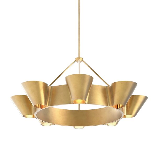 Petite Gold Leaf Iron-Acrylic Chandelier high quality